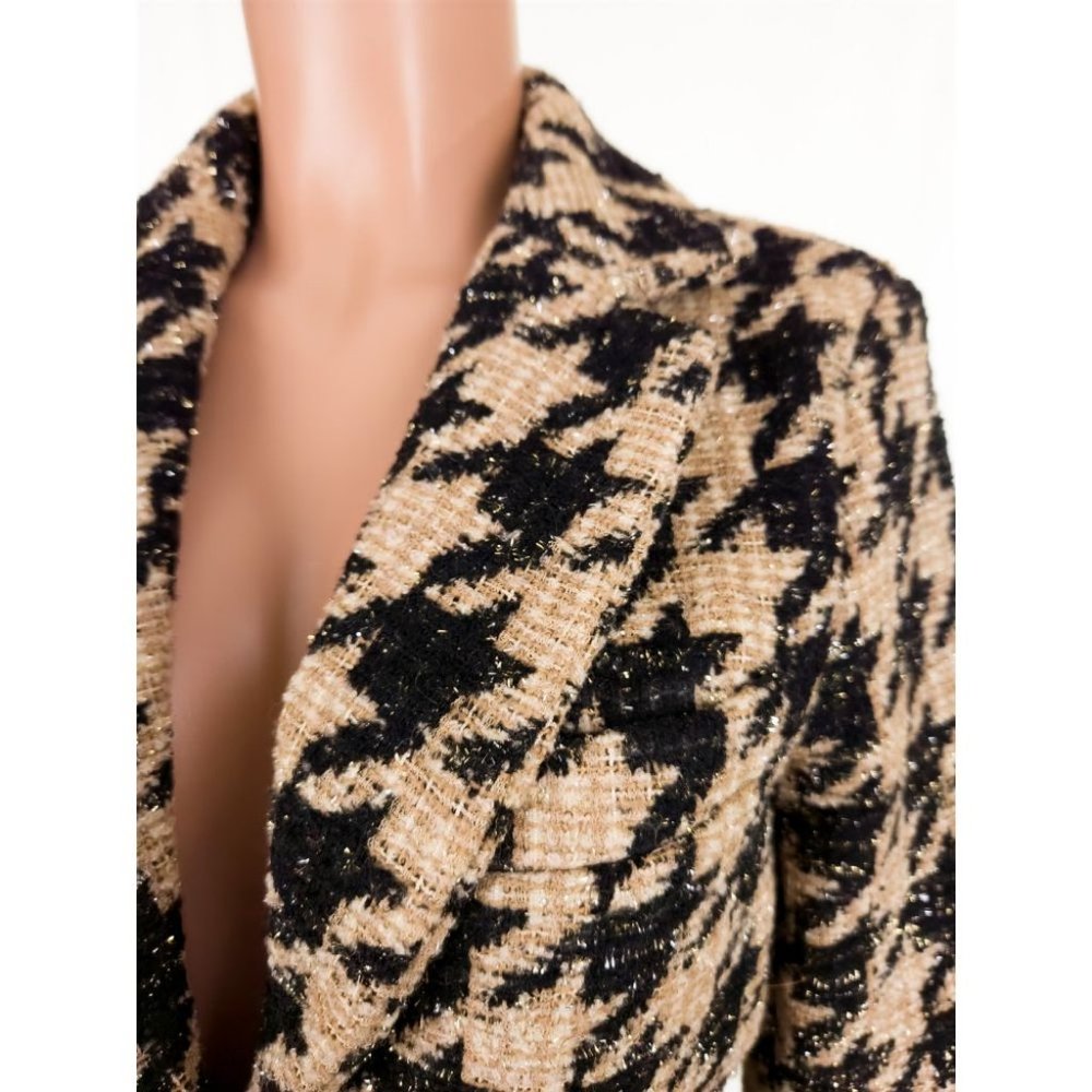 Vintage CHANEL FR 38 US 4 6 Wool Mix Tweed Houndstooth Jacket P61932V47065 - Picture 2 of 11